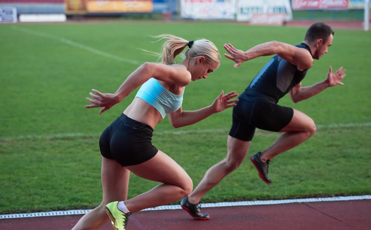 Athlete sprinting