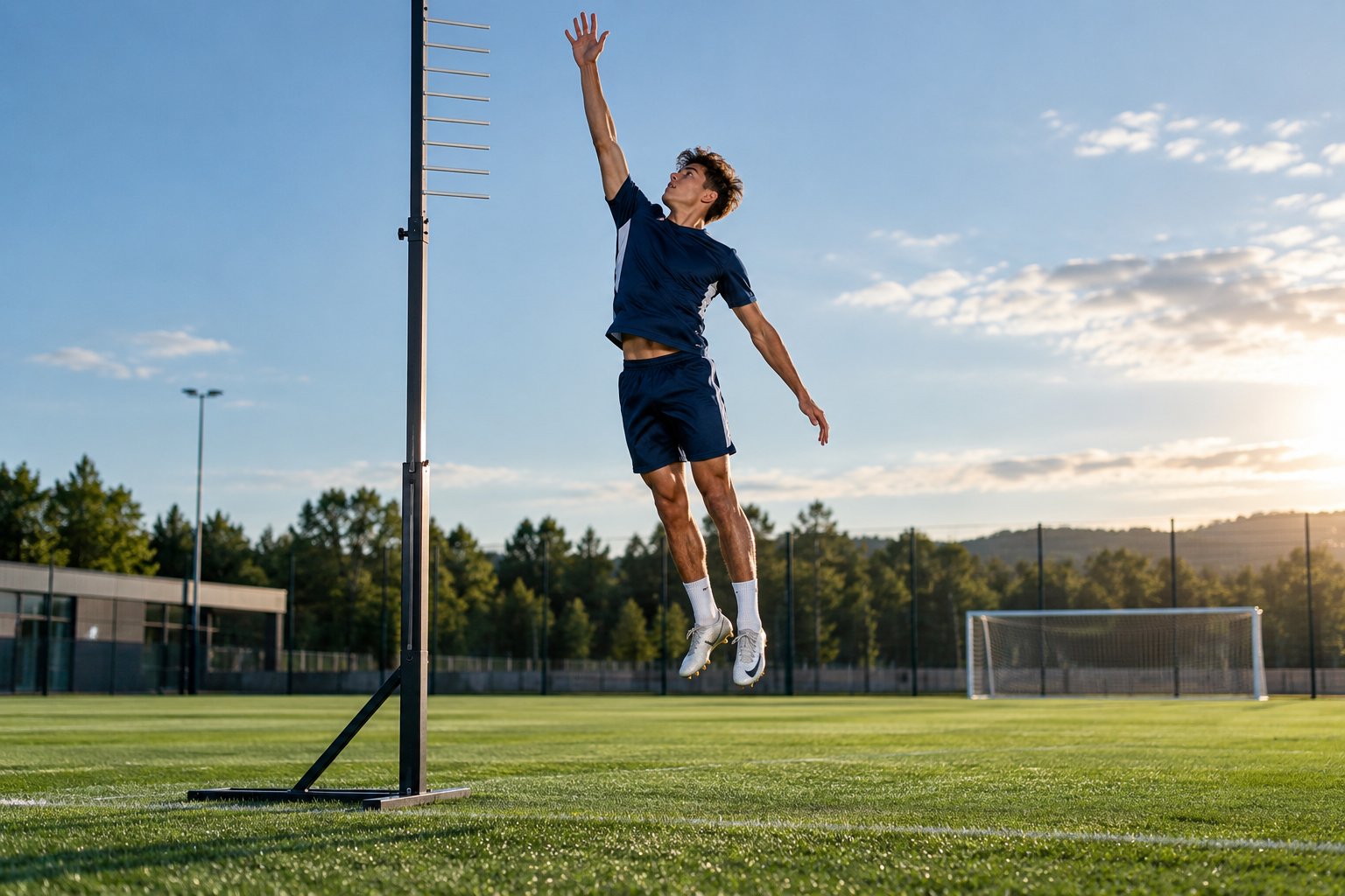 Athlete performing a vertical jump assessment